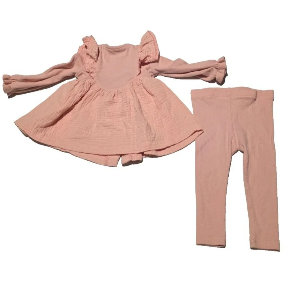 Bonnie Baby Girl's Pink Ruffle Outfit Size 3-6 Months